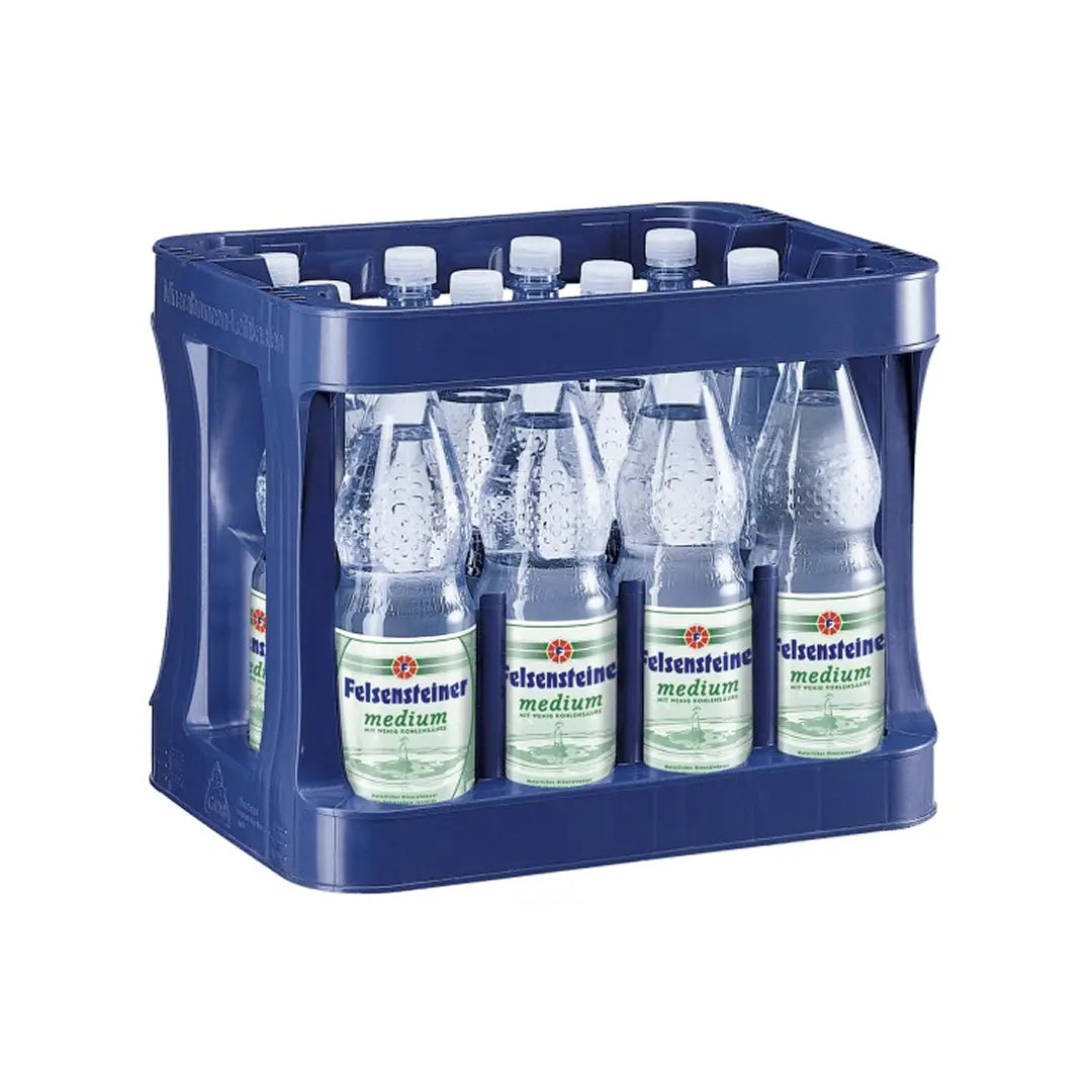 Felsensteiner Medium 12 x 1,0 L – Feinperliges Mineralwasser im PET-Kasten