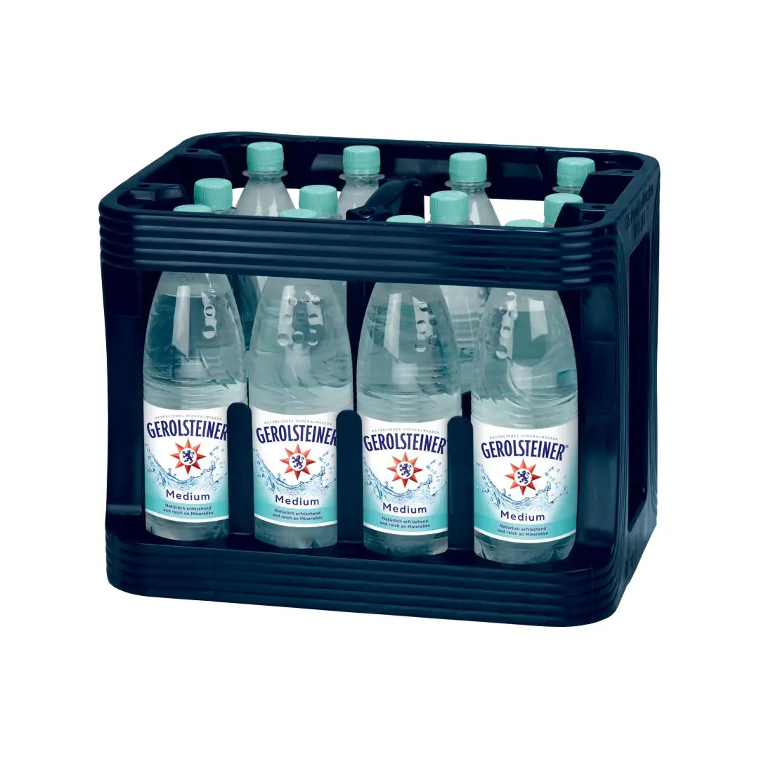 Gerolsteiner Medium 12 x 1,0 L PET – Erfrischendes Mineralwasser mit feiner Kohlensäure