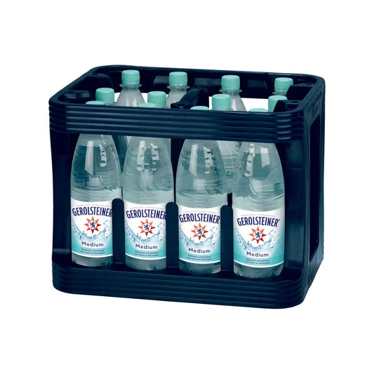Gerolsteiner Medium 12 x 1,0 L PET – Erfrischendes Mineralwasser mit feiner Kohlensäure